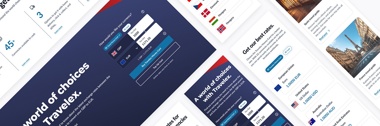 International website redesign (currency exchange) — hero